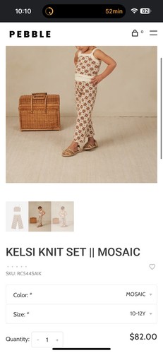 Rylee And Cru Kelsi Knit Set In Mosaic Girls Size 10-12 - Picture 4 of 10