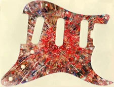 Stratocaster Pickguard Custom to fit Fender SSS11 Hole ELITE Paint Splatter 2