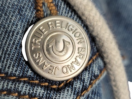 True Religion Mens XL Denim Trucker Hoodie Jacket Jean NWT - Picture 5 of 14
