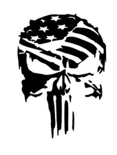 Vinyl Decal- Punisher Distressed American Flag Pick Size Color Car Sticker Vinyl Decal- Punisher Distressed American Flag Pick Size Color Car Sticker
