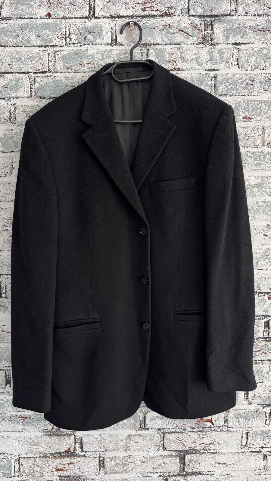 Versace giacca classica uomo nera L lana cashmere