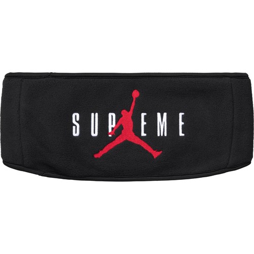 SUPREME®/JORDAN® HEADBAND Polartec Fleece FW24 Black One Size 100% Authentic
