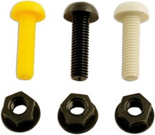 Plastic Number Plate Screws Nuts Bolts Fixings Fittings - Yellow , Black , White