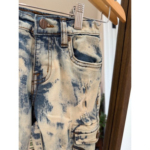FWRD Denim Cargo Pants Acid Wash Zippers Stacked Fit Jeans Size 5 - Picture 6 of 9