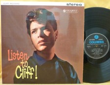 CLIFF RICHARD  LISTEN TO CLIFF COLUMBIA RECORDS N MINT LP 1963 STEREO FLIPBACK