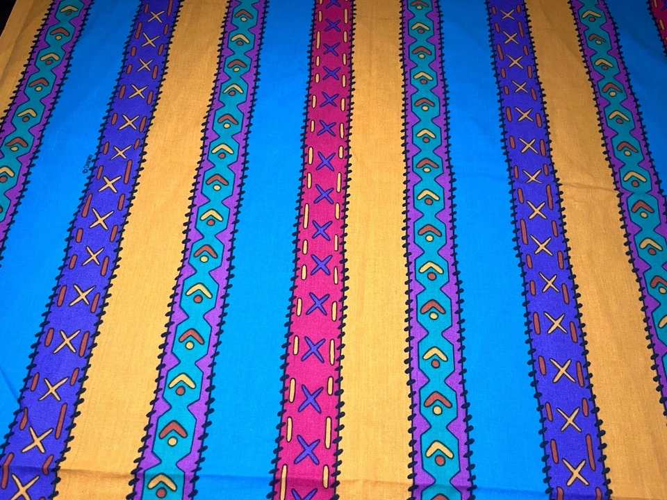 Vintage Disney Pocahontas Twin Flat Sheet Striped Southwest 90s Print - Image 2 of 4