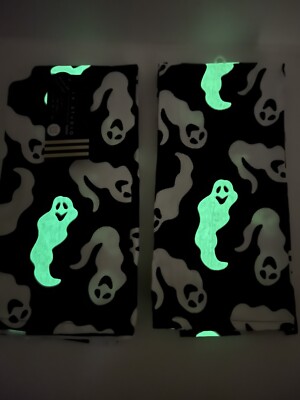 Max Studio Home Ghost 2 Pack Glow in the dark Kitchen Towels Halloween NWT