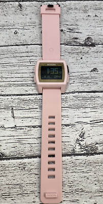 Nixon Tide Base Leila Hurst Silicone Band Digital Watch Pink/Gold