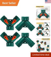 2 Way Hose Splitter Pack - Adjustable Shut Off Valves for Gardening & Irrigation