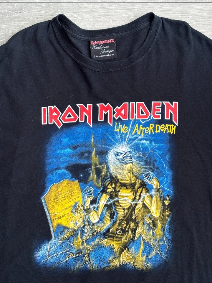 Camiseta Iron Maiden Live After Death Gildan diseño exclusivo mercancía para hombre 2XL Foto 3 de 4