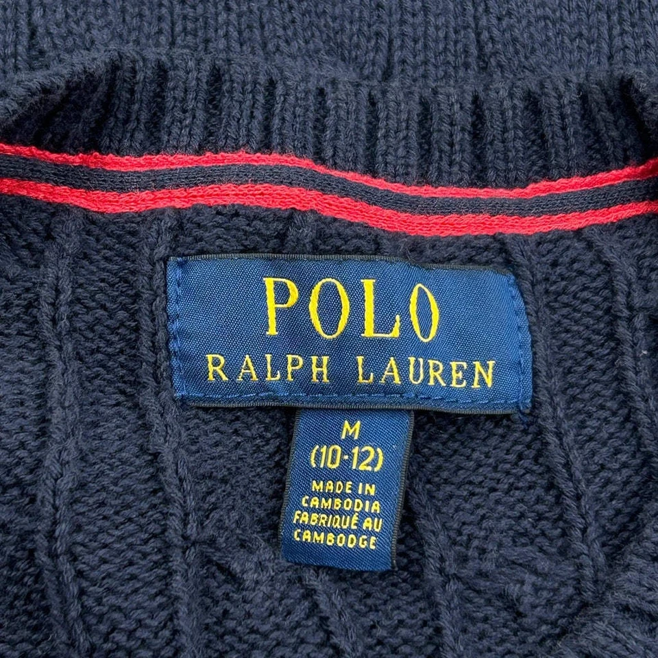 Age 10-12 Polo By Ralph Lauren Top - Medium Navy Cotton - Image 3 of 4