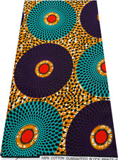 African Wax Print,100 Cotton, Sell by 6 Yards-Circle -Multi colors