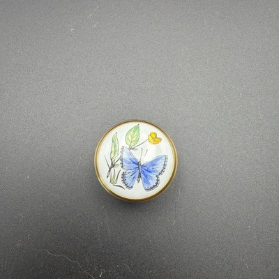 Crummles Enamels Pill Box Trinket Butterfly 2.5cm tiny