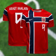Norway 2026 WC Home 3D Soccer Jersey 9 Haaland Football Shirt Size S-5XL