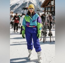 Vintage 90s Obermeyer Bright On Purple Snowboard Ski Snow Pants Size 10