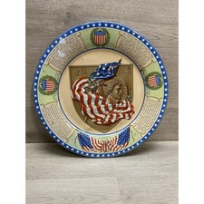 Antique Francis Scott Key Flag CD Kenny Coffee Tea Advertising Tin Litho Plate