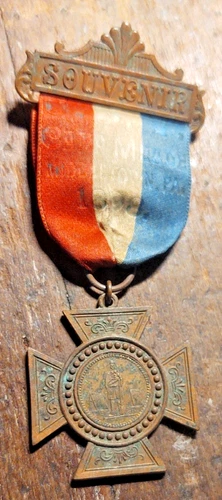 Antique GAR Medal Camp Meade Middletown PA 1898 Lords Prayer back