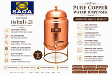 Saga Premium Copper Water Dispenser -hammered design with Stand  | 5 ltr