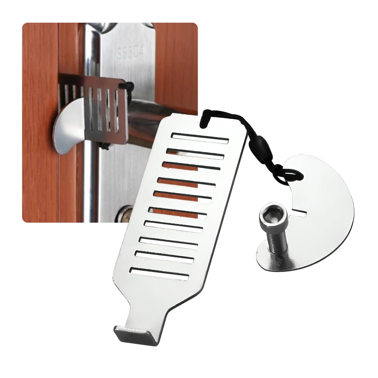 Instant Safety Portable Door Lock, Travel Stopper, Universal Quick...