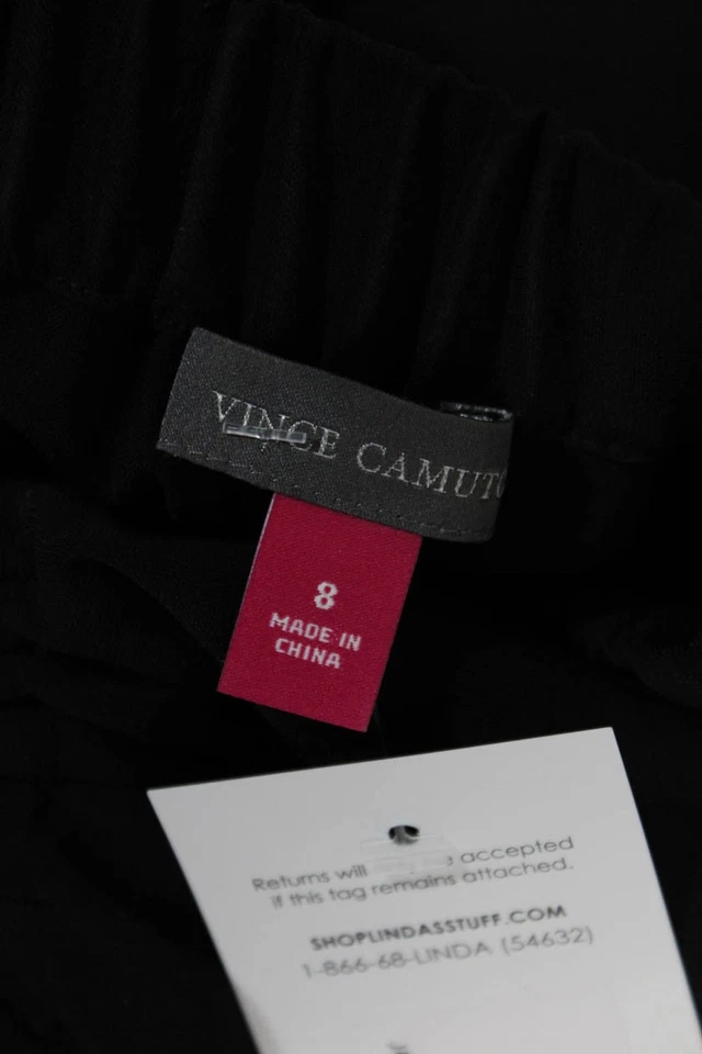 Mono negro de pierna recta manga larga abotonada Vince Camuto para mujer 8 Foto 4 de 4