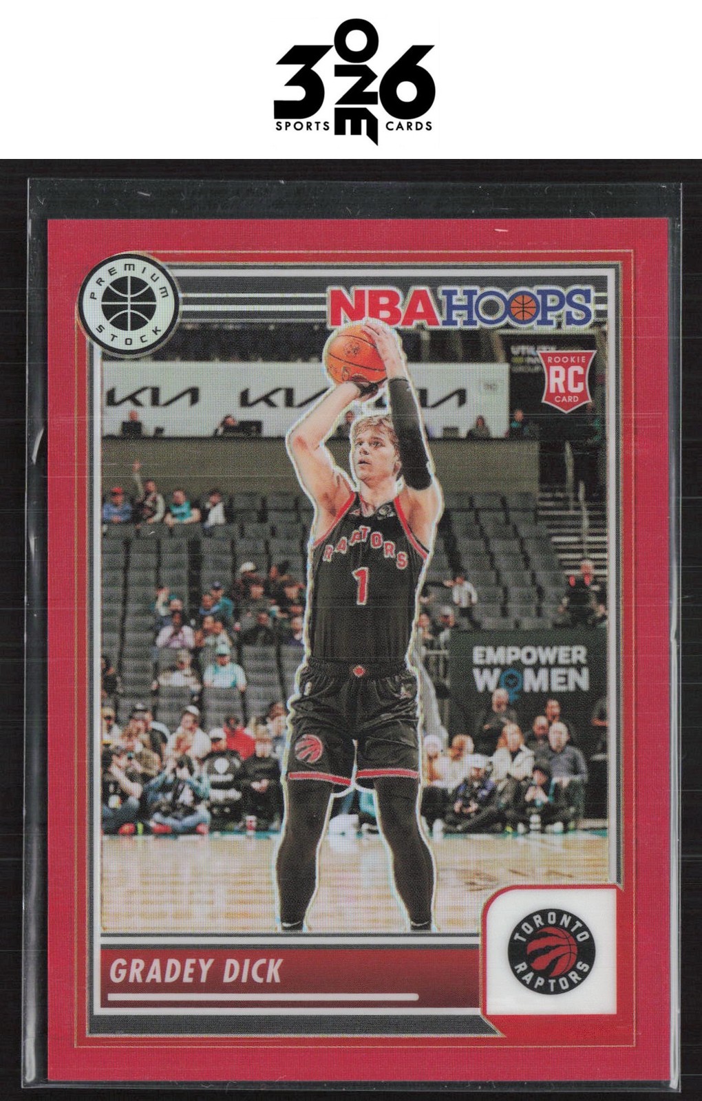 Gradey Dick 2023-24 Hoops Premium Stock Red Prizm Rookie #251 #/275