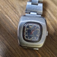 Orologio Vintage AGIR WATCH Automatico Anni 70 Cassa TV Dial Acciaio FUNZIONANTE