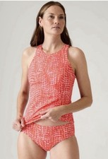 NWT Athleta 36B/C Maldives Tankini TOP Red Print Swimsuit TOP