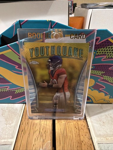 2024 Topps Chrome - Youthquake Bo Nix #Y-16 Yellow Refractor /75 (RC)