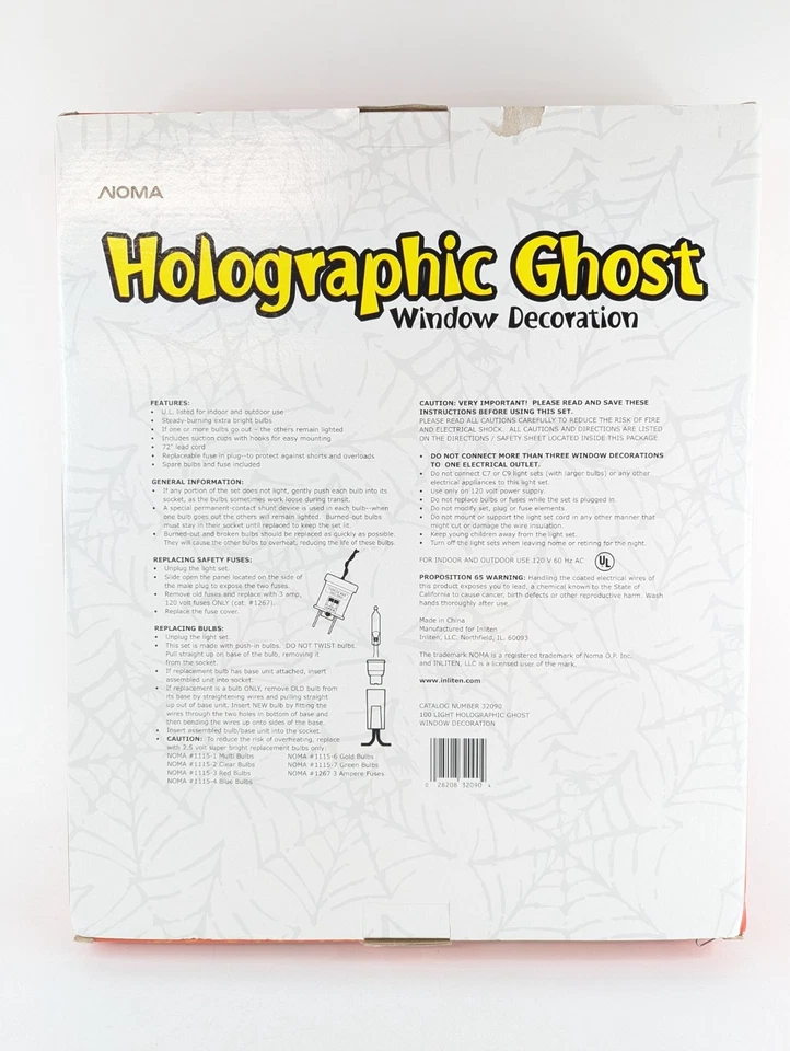 Colgante de ventana fantasma holográfico iluminado Halloween vintage Noma probado con caja Foto 4 de 4