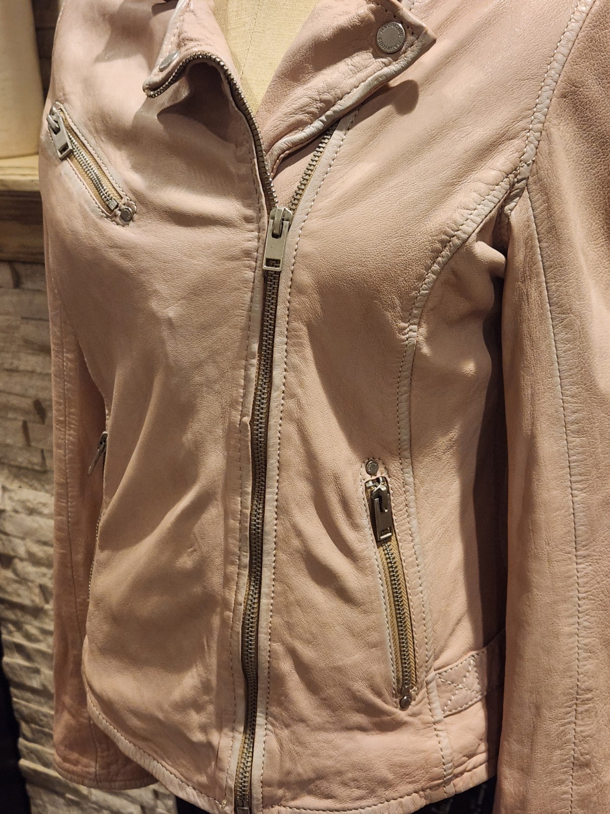 Mauritius Sofia Jacket 100% Lamb Leather Pale Pin… - image 4