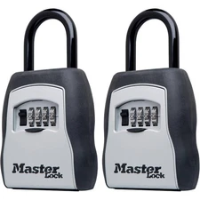 Pack of 2 Master Lock 5400EC2 Key Lock Box with Code, Key Safe Holds 5 Keys, Out