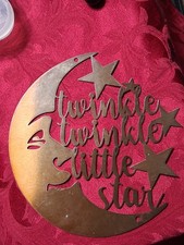 Twinkle Twinkle Little Star Copper Metal Plaque Moon And Stars Nursery Sign