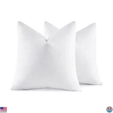 22x22 Pillow Inserts Set of 2 Down Feather Decorative Throw Pillows White