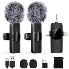 Professional Wireless Lavalier Lapel Microphone for iPhone, iPad, Mini Video...