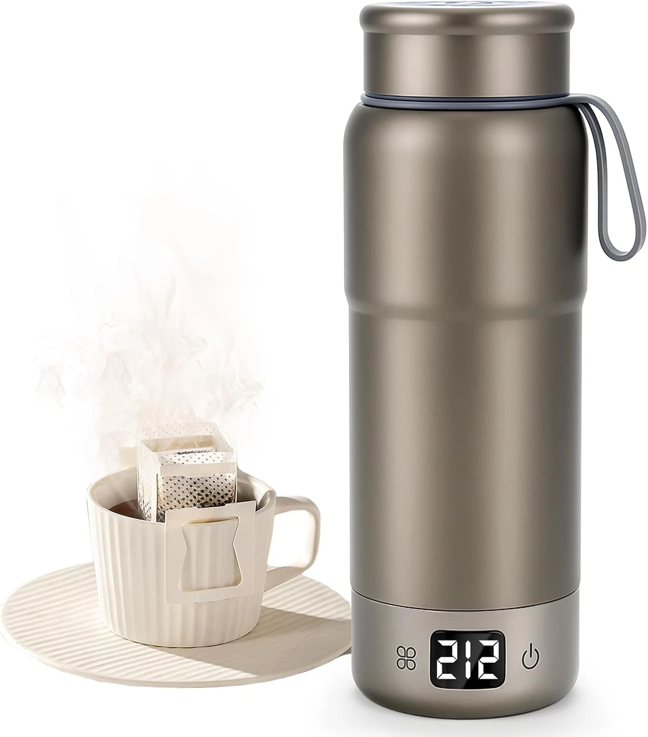 Portable Pure Titanium Travel Kettle - Dual Voltage, 12 Temp Control, 520ml
Opens in a new window or