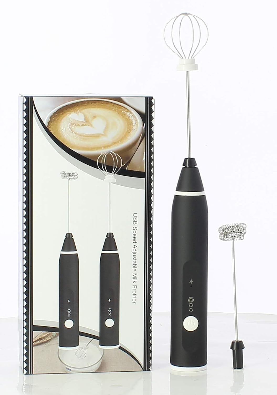 Electric Milk Frother 2 in 1 Adjustable 3 Gears Drink Coffee Mixer Egg Blenders