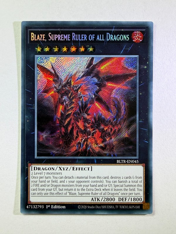 Blaze, Supreme Ruler of All Dragons BLTR-EN045 Secret Rare 1st Ed YuGiOh Card NM