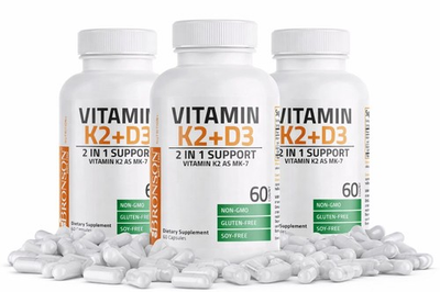 #ad #ad Vitamin K2 MK7 with D3 Bronson Non GMO 3Pack 180 Capsules Total FREE 🚚 $21.87