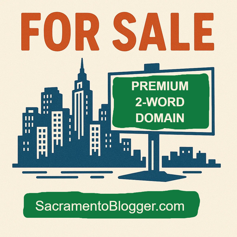 SacramentoBlogger.com PREMIUM 2-Word Domain Name for Investors and Bloggers