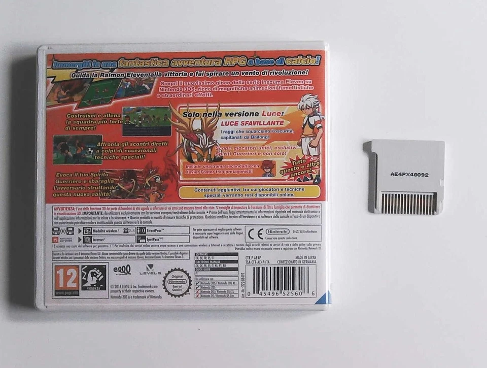 NINTENDO 3DS : INAZUMA ELEVEN GO : LUCE - Completo, ITALIANO ! 2DS e New 3DS XL, foto 2 di 2