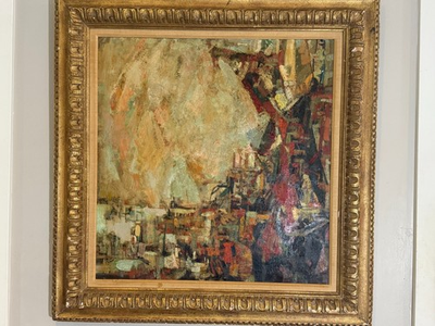 #ad Beautiful Abstract Oil Painting Water Front By Anthony Toney $500.00