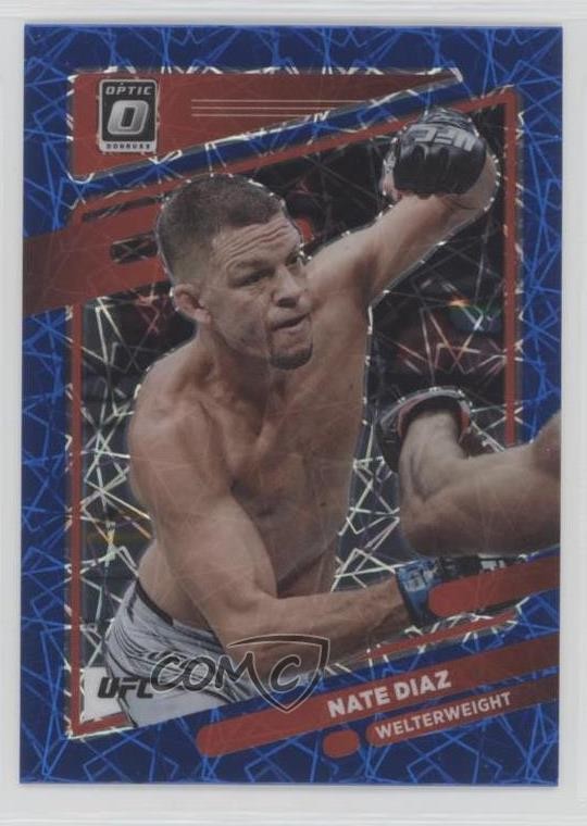 2022 Panini Donruss Optic UFC Blue Velocity Prizm Nate Diaz #23 19b1