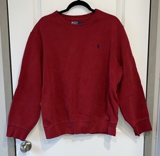 Polo Ralph Lauren Crewneck Sweatshirt Vintage Preppy XL Red  Blue Pony 1238CC