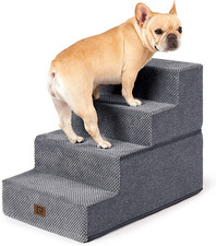 Dog Stairs for Bed 18" H, 4-Step Dog Steps for High Bed, Pet Steps for Small Dog