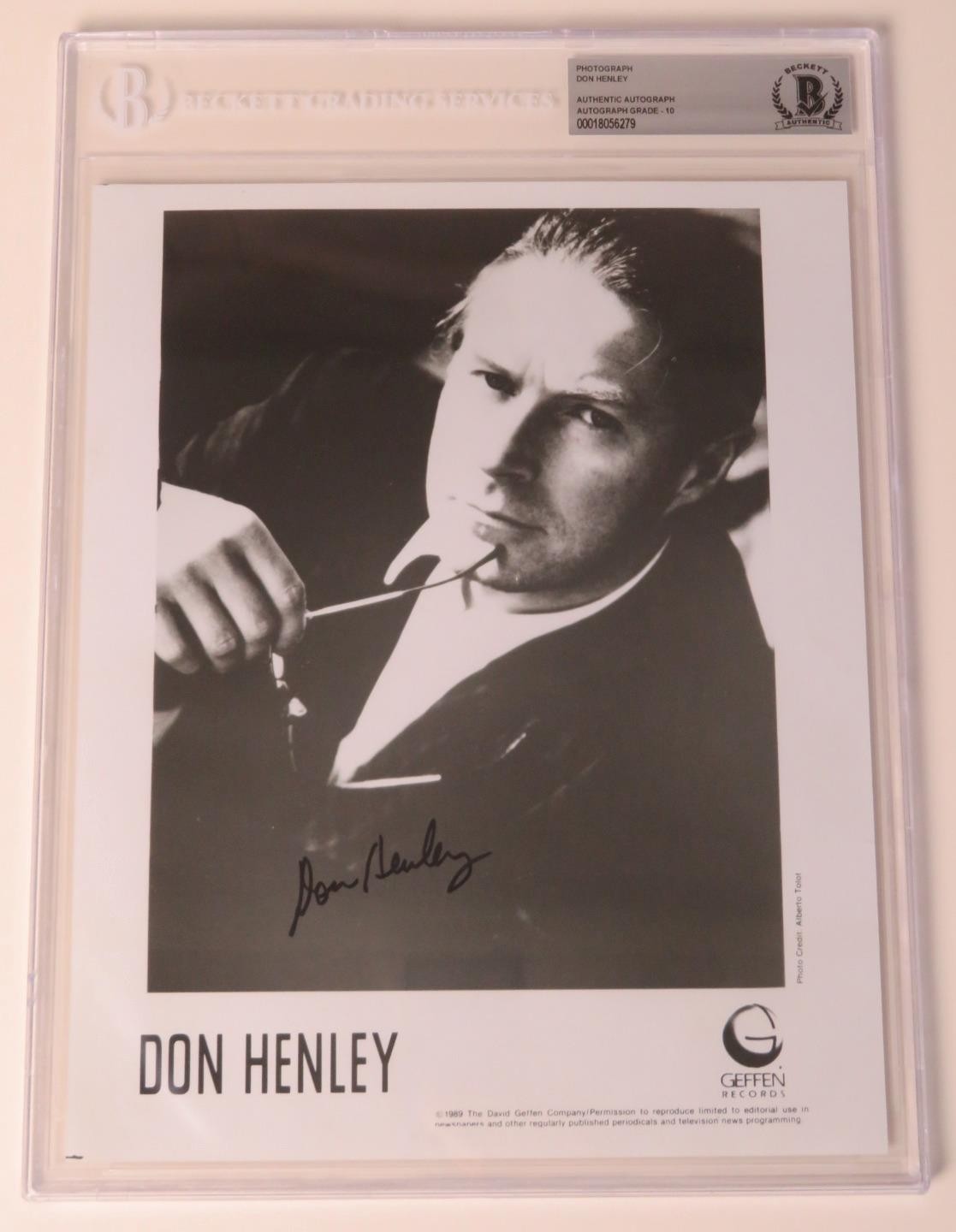 Don Henley EAGLES Autographed Signed Autograph 8x10 Photo Slab JSA BAS 10 Auto 