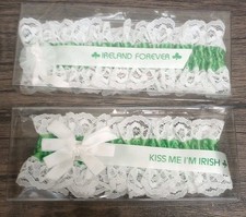 Vintage Garter Saint Patrick  s Day Garter, Ireland Forever, Kiss Me I  m Irish