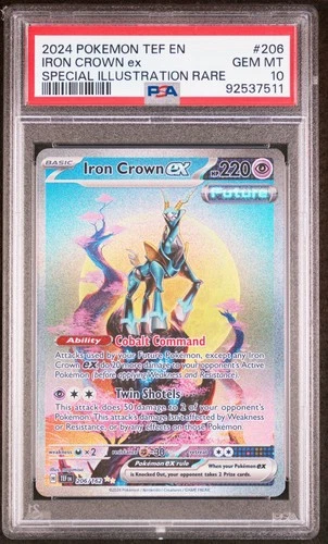 2024 POKEMON TEF EN-TEMPORAL FORCES #206 IRON CROWN EX PSA 10