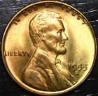 1955 S Lincoln Wheat Penny 1c US Coin San Francisco Mint Gem BU  "Filled S"
