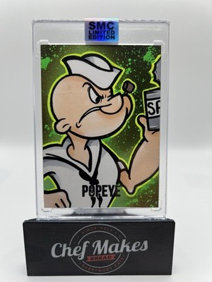 Saturday Morning Cards Popeye Sketch Card 1/1 Auto EXCLUSIVE Greened Out POPEYE