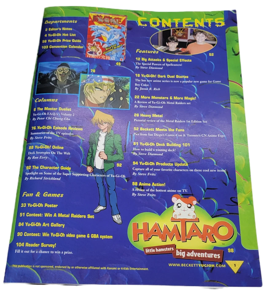 Beckett Yu-Gi-Oh Collector Beckett Collector's Edition Oct/Nov 2002 Issue 2 Foto 4 de 4